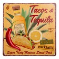 Placuta decorativa Tacos & Tequilla, Creaciones Meng, 30x30 cm, fier