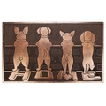 Covoras de intrare Home Funny Dogs, Creaciones Meng, 45x75 cm, cauciuc, cupru