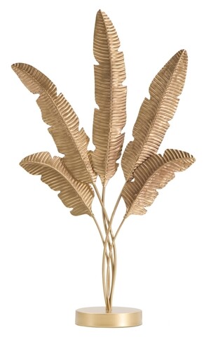 Decoratiune Five Leaf, Mauro Ferretti, 34x60 cm, fier, auriu