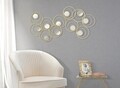 Decoratiune de perete cu oglinda Simply 3D, Mauro Ferretti, 90x55 cm, fier, auriu