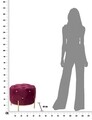 Taburet Diamond Glam, Mauro Ferretti, 45x40 cm, catifea, bordo/auriu
