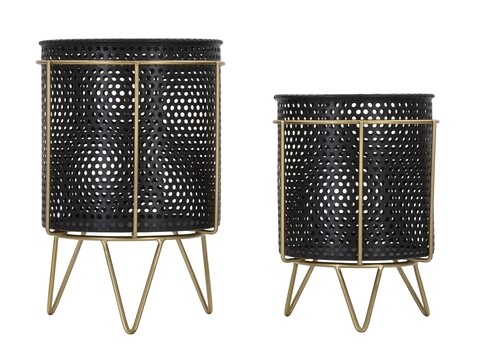 Set 2 ghivece Fashion, Mauro Ferretti, Ø 19,5x28-17x23 cm, fier