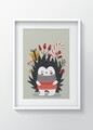 Tablou decorativ Hedgehog, Oyo Kids, 29x24 cm, lemn/MDF, multicolor