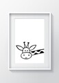 Tablou decorativ Minimal Giraffe, Oyo Kids, 29x24 cm, lemn/MDF, multicolor