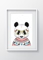 Tablou decorativ Panda Girl, Oyo Kids, 29x24 cm, lemn/MDF, multicolor