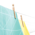 Uscator de rufe rotativ cu 4 brate + cu suport fixare pamant + husa + set carlige rufe, Brabantia, Lift-O-Matic Advance, 50 m capacitate de uscare, otel, gri metalizat