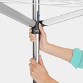 Uscator de rufe rotativ cu 4 brate + cu suport fixare pamant, Brabantia, Essential Metallic, 50 m capacitate de uscare, otel, gri
