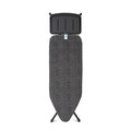 Masa de calcat, Brabantia C, Denim Black, 124x45 cm, 7 pozitii de reglare, cu suport statie de calcat, otel/bumbac, negru denim