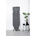 Masa de calcat, Brabantia C, Denim Black, 124x45 cm, 7 pozitii de reglare, cu suport statie de calcat, otel/bumbac, negru denim