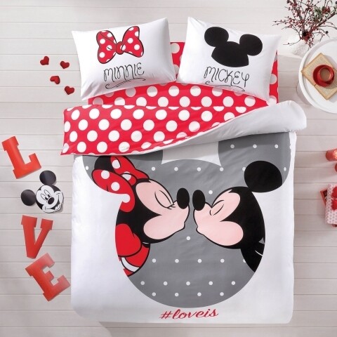 Lenjerie de pat double Mickey&Minnie Loveis