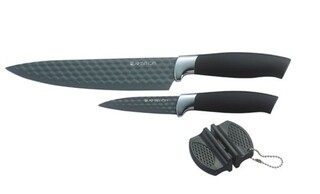 Gri, Set 2 cutite si ascutitor dublu
