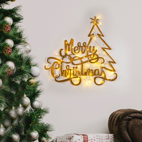 Decoratiune de luminoasa XMASGOLD-008, Tanelorn, 62x60 cm, metal, auriu