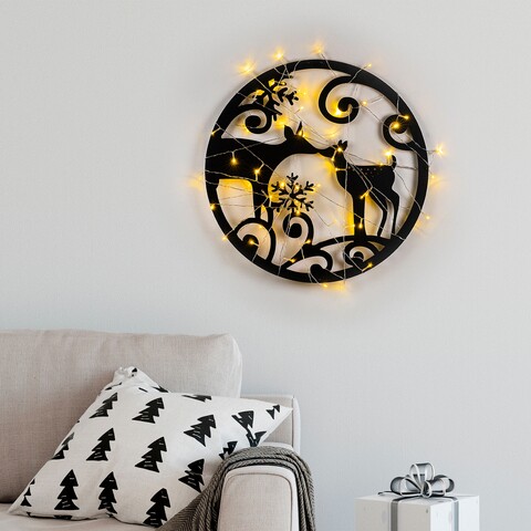 Decoratiune de luminoasa XMASBLACK-029, Tanelorn, 60x60 cm, metal, negru