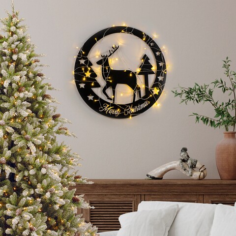 Decoratiune de luminoasa XMASBLACK-032, Tanelorn, 60x60 cm, metal, negru