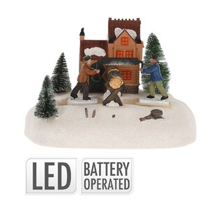 20x11.8x13.5 cm, Men cutting wood