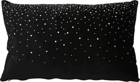 Diamonds Párna, 50x30x8 cm, poliészter,fekete