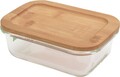 Üveg serpenyő bambusz fedővel, 14,5x10x5,5 cm, 370 ml
