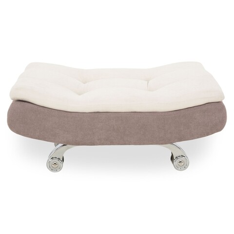 Taburet, Flavia, L.101 l.40 H.53, stofa, maro/crem