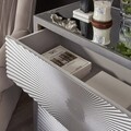 Comoda cu 3 sertare, Ariana, L.92 l.40 H.85, mdf/sticla, argintiu