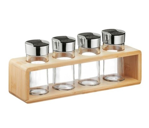 Fűszerkészlet 5 db Spice, Ambition, üveg/bambusz