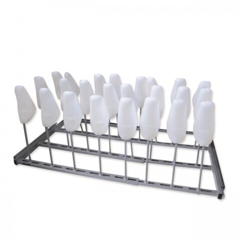 Suport pentru incaltaminte Jocca, 8 x 47 x 57 cm, otel/plastic, alb/argintiu