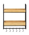 Etajera bucatarie/baie, Wenko, Loft, 15 x 48 x 52 cm, bambus/metal, negru/maro