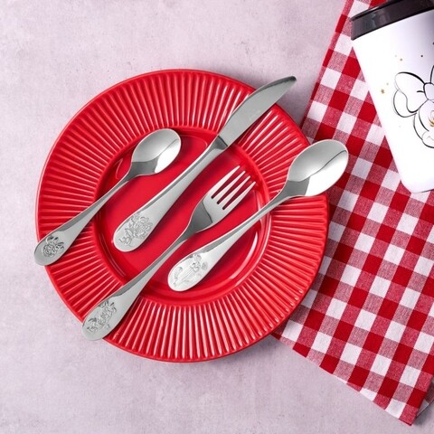Set tacamuri 4 piese pentru copii Cactus Minnie, Disney, inox, argintiu