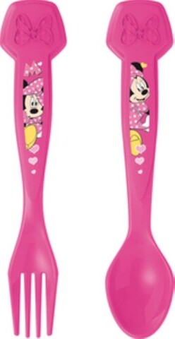 2 darabos Evőeszköz készlet gyerekeknek  Minnie, Disney, műanyag, rózsaszín