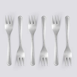 14x19x2.5 cm, Argintiu, Set 6 furculite desert