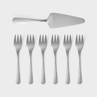 31x20x2.5 cm, Argintiu, Set 7 tacamuri desert