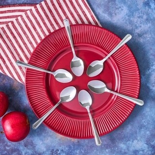 14x19x2.5 cm, Argintiu, Set 6 lingurite cafea