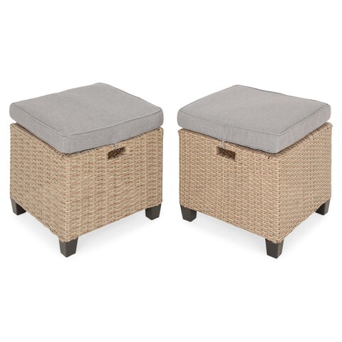 Baxter 2 db Zsámoly, L.40 l.40 H.38 cm, természetes/bézs