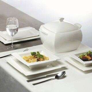 56x47x28 cm, Alb, Serviciu de masa 42 piese