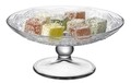 Platou servire tort Lacy, Pasabahce, 16 cm, sticla, transparent
