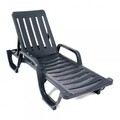 Sezlong, Malibu, 66 x 42 x 190 cm, plastic, gri