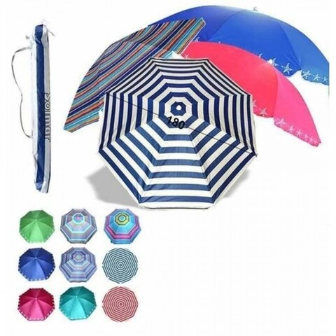 Umbrela de plaja, 180 cm Ø, fier/polinylon, model asortat