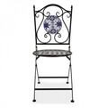 Scaun pentru gradina/terasa, Versa, Blue Mozaic, 50 x 92 x 39 cm, metal, negru