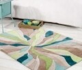 Covor Infinite Splinter Teal, Flair Rugs, 80 x 150 cm, 100% poliester, verde/bej