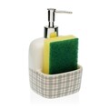 Dozator detergent lichid cu suport burete Camy, Versa, 17.8 cm, ceramica