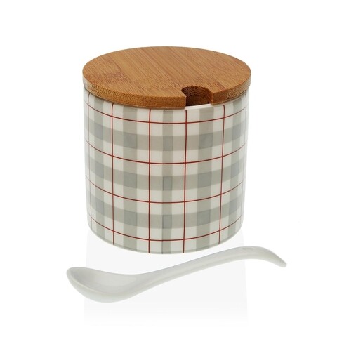 Zaharnita cu lingurita Camy, Versa, 8x8x8 cm, ceramica