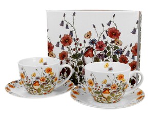 Multicolor, 2 cesti cu farfurioara