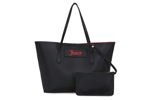 Geanta Juicy Couture 168, 45x13x30 cm, piele ecologica, negru/rosu