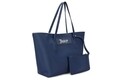 Geanta Juicy Couture 168, 45x13x30 cm, piele ecologica, albastru inchis/alb