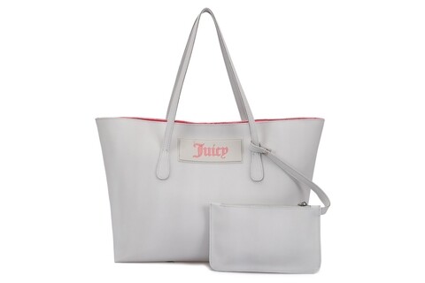 Geanta Juicy Couture 168, 45x13x30 cm, piele ecologica, gri/roz