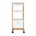 Suport etajat mobil pentru bucatarie Finja, Wenko, 36 x 84.5 cm, bambus, natur