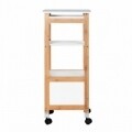 Suport etajat mobil pentru bucatarie Finja, Wenko, 36 x 84.5 cm, bambus, natur