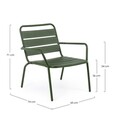 Scaun pentru gradina Marlyn, Bizzotto, 65 x 74 x 71 cm, otel, finisaj mat, verde