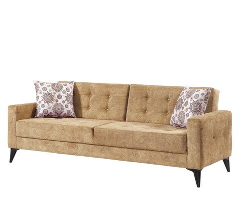 Canapea extensibila Cinar, Pandia Home, 209x80x80 cm, lemn, bej