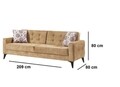 Canapea extensibila Cinar, Pandia Home, 209x80x80 cm, lemn, bej