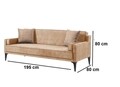 Canapea extensibila Doruk, Pandia Home, 195x80x80 cm, lemn, bej